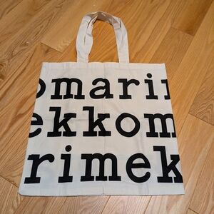 Marimekko Cream and Black 100% Organic Cotton Tote Bag